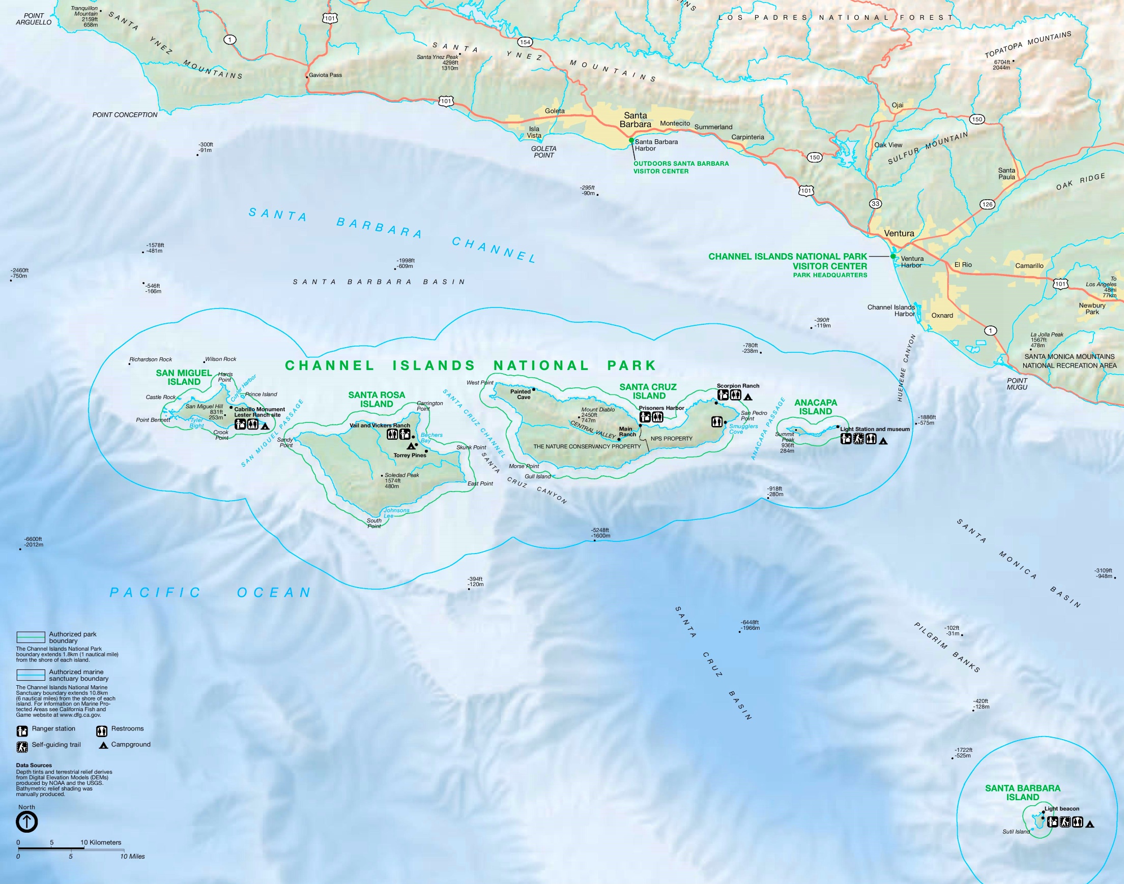 Channel Islands Tourist Map 