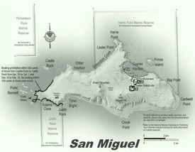 San Miguel Island hiking map