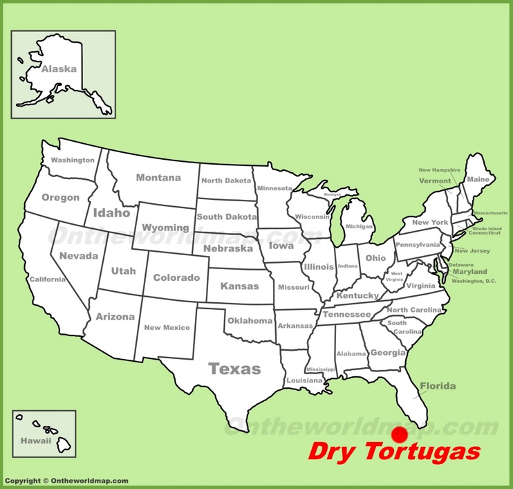 Dry Tortugas National Park location on the U.S. Map