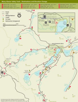 Many Glacier Valley trail map