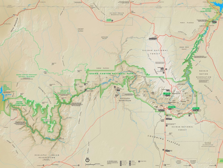 Detailed tourist map of Grand Canyon