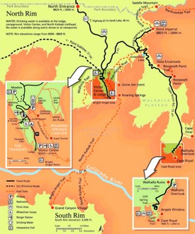 Grand Canyon North Rim trail map
