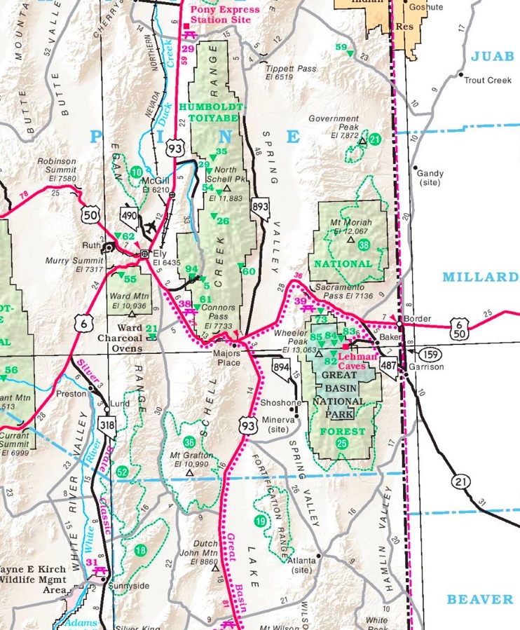 Great Basin area road map