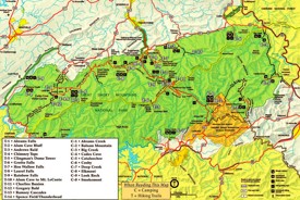 Great Smoky Mountains trail and camping map