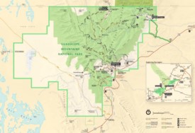 Detailed tourist map of Guadalupe Mountains