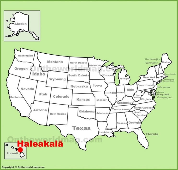 Haleakalā National Park location on the U.S. Map