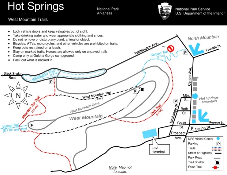 Hot Springs West Mountain trails map