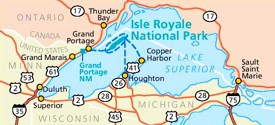 Isle Royale area road map