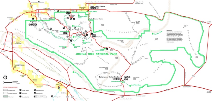 Map of Joshua Tree National Park