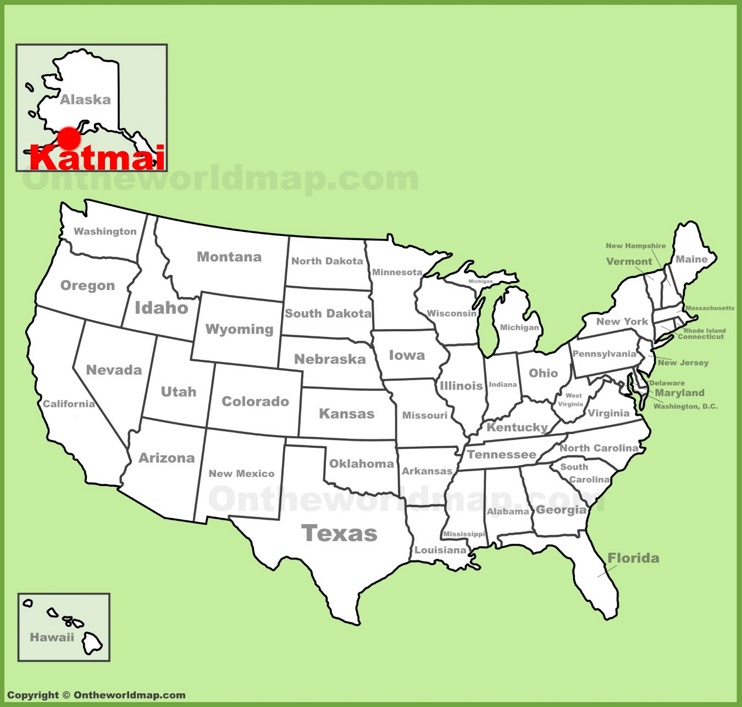 Katmai National Park location on the U.S. Map
