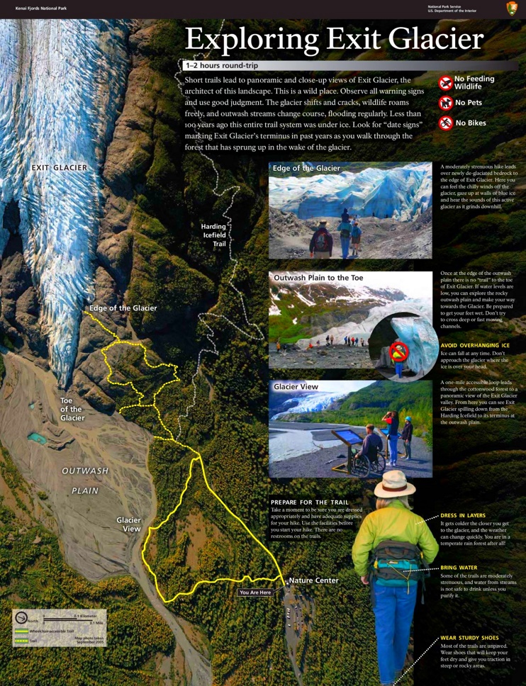 Kenai Fjords Exit Glacier trail map