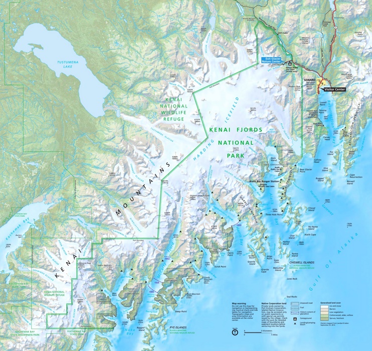 Map of Kenai Fjords National Park