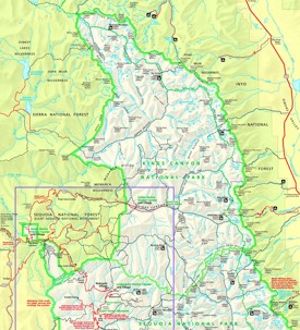 Kings Canyon National Park tourist map