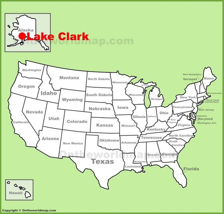 Lake Clark National Park location on the U.S. Map 
