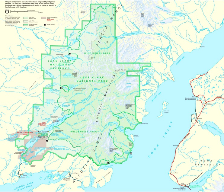 Lake Clark National Park tourist map