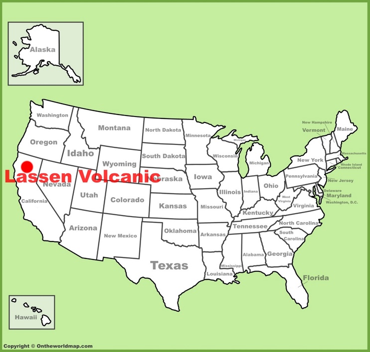 Lassen Volcanic National Park location on the U.S. Map 