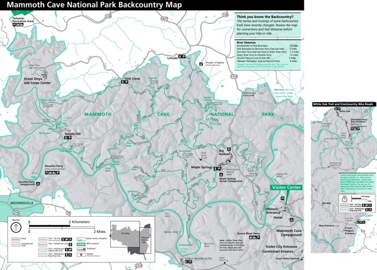 Mammoth Cave backcountry map