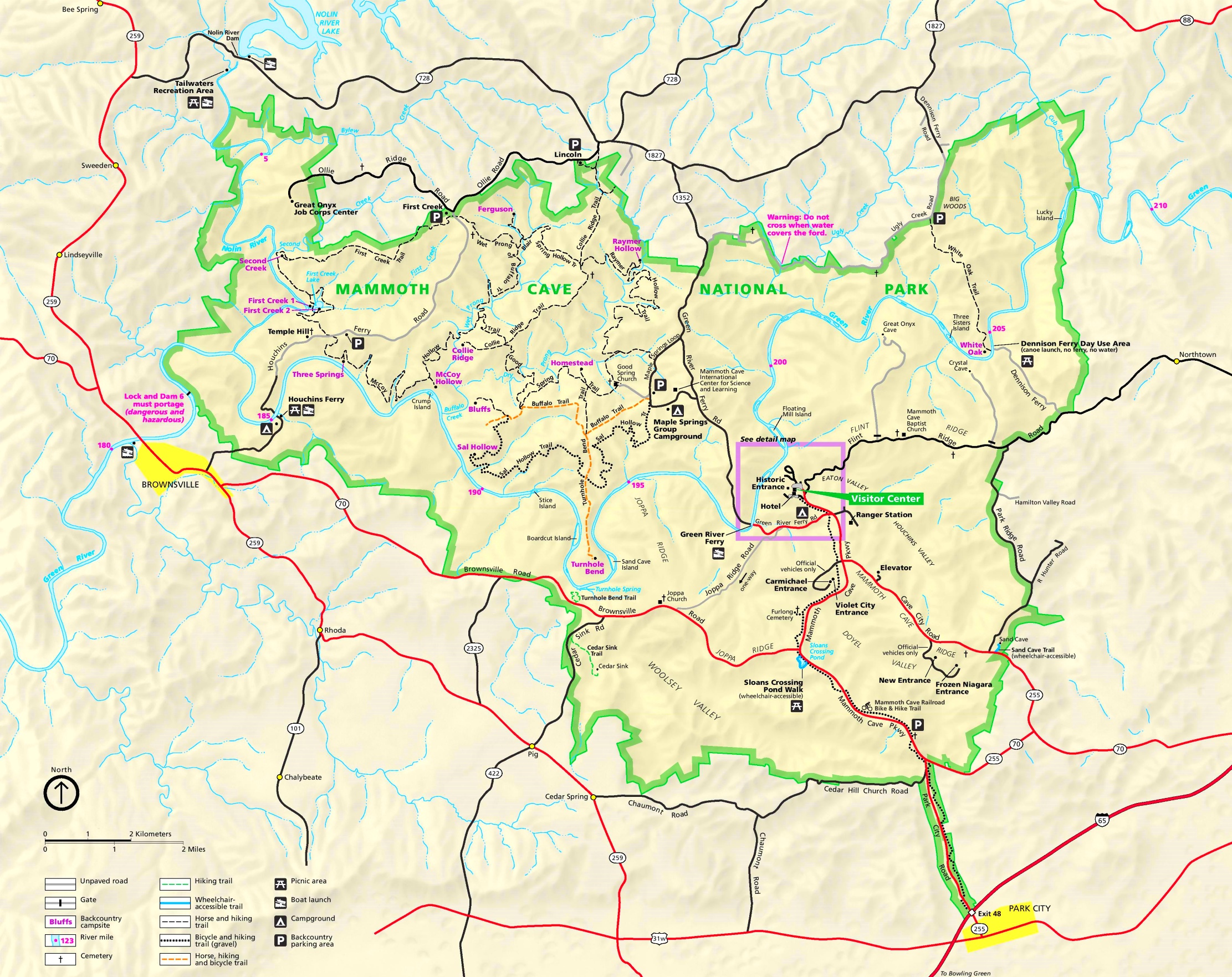 Mammoth Cave Trail Map