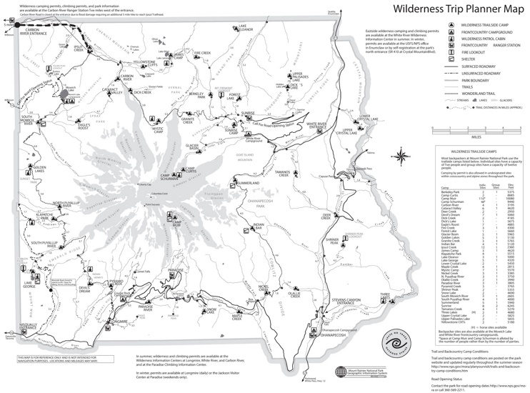 Mount Rainier wilderness map