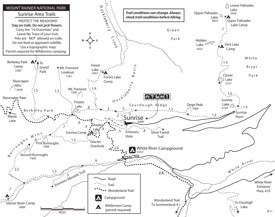 Mount Rainier Sunrise Area trails map