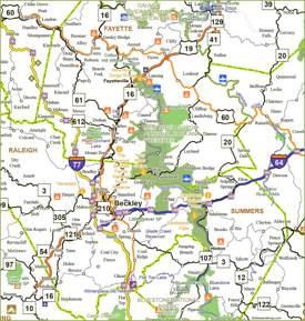 New River Gorge Area Road Map