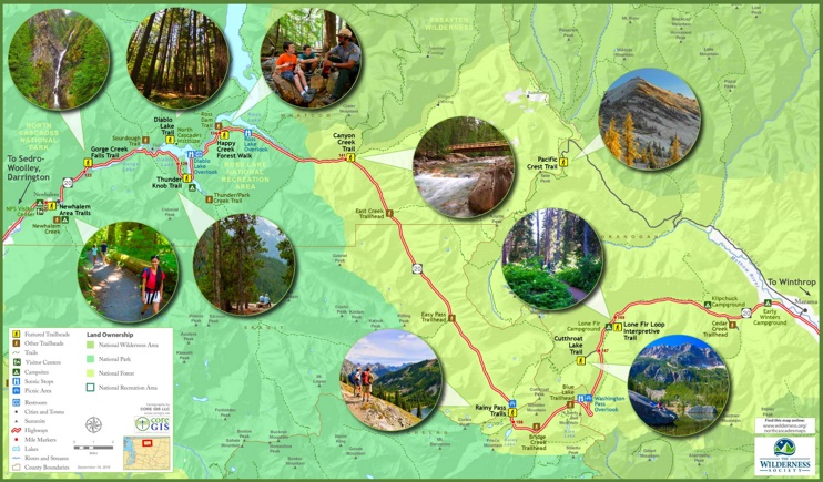 North Cascades highway 20 tourist map