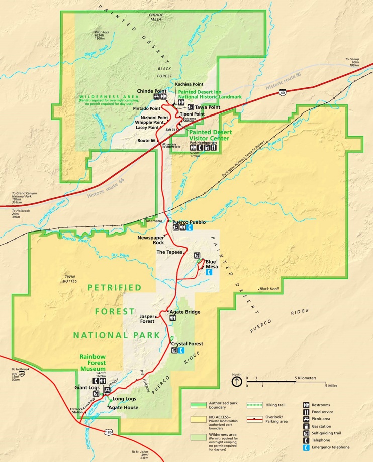 Map of Petrified Forest National Park