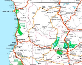 Redwood National Park area road map