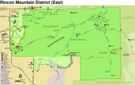Saguaro National Park East Rincon Mountains trail map