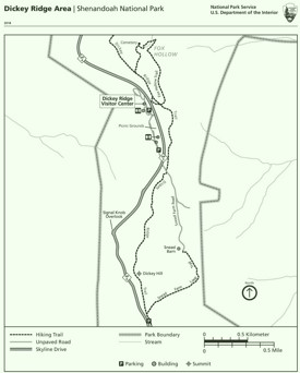 Shenandoah Dickey Ridge Area trail map