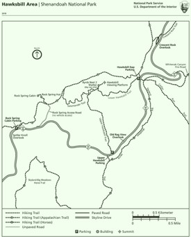 Shenandoah Hawksbill Area trail map
