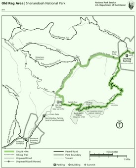 Shenandoah Old Rag Area trail map