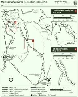 Shenandoah Whiteoak Canyon Area trail map