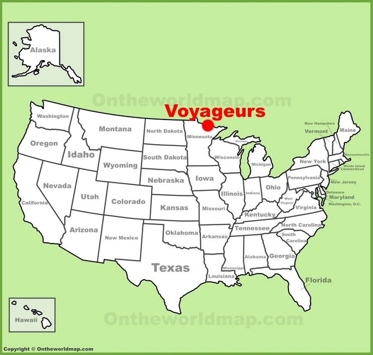 Voyageurs National Park location on the U.S. Map