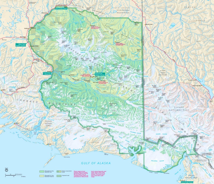 Map of Wrangell–St. Elias National Park
