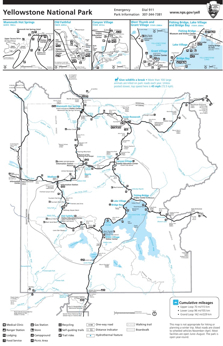 Yellowstone trail map