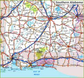 Map of Southern Alabama