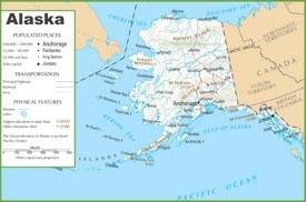 Alaska road and railroad map