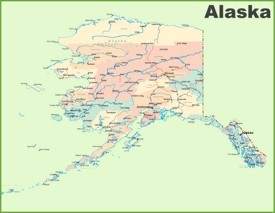 Large detailed map of Alaska