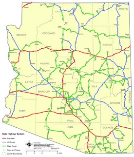 Arizona state highway system map