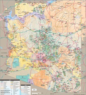 Arizona tourist map