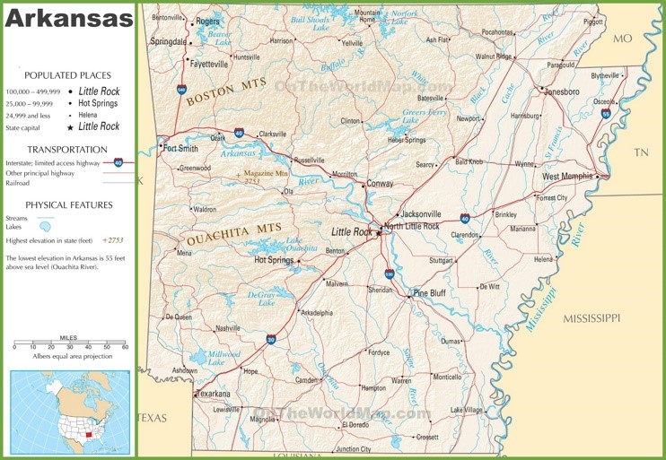Arkansas highway map