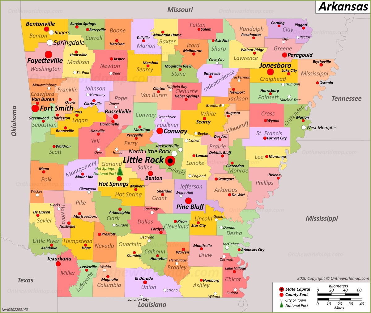 Free Map Of Arkansas Arkansas State Map | Usa | Maps Of Arkansas (Ar)