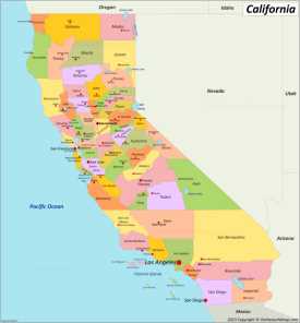 California Counties And County Seats Map