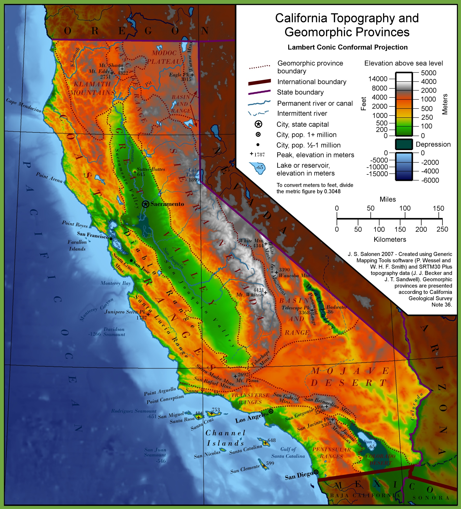 Physical Map Of California Landforms - vrogue.co