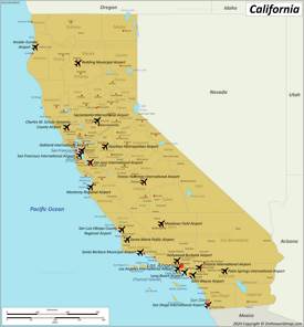 Map of Airports in California