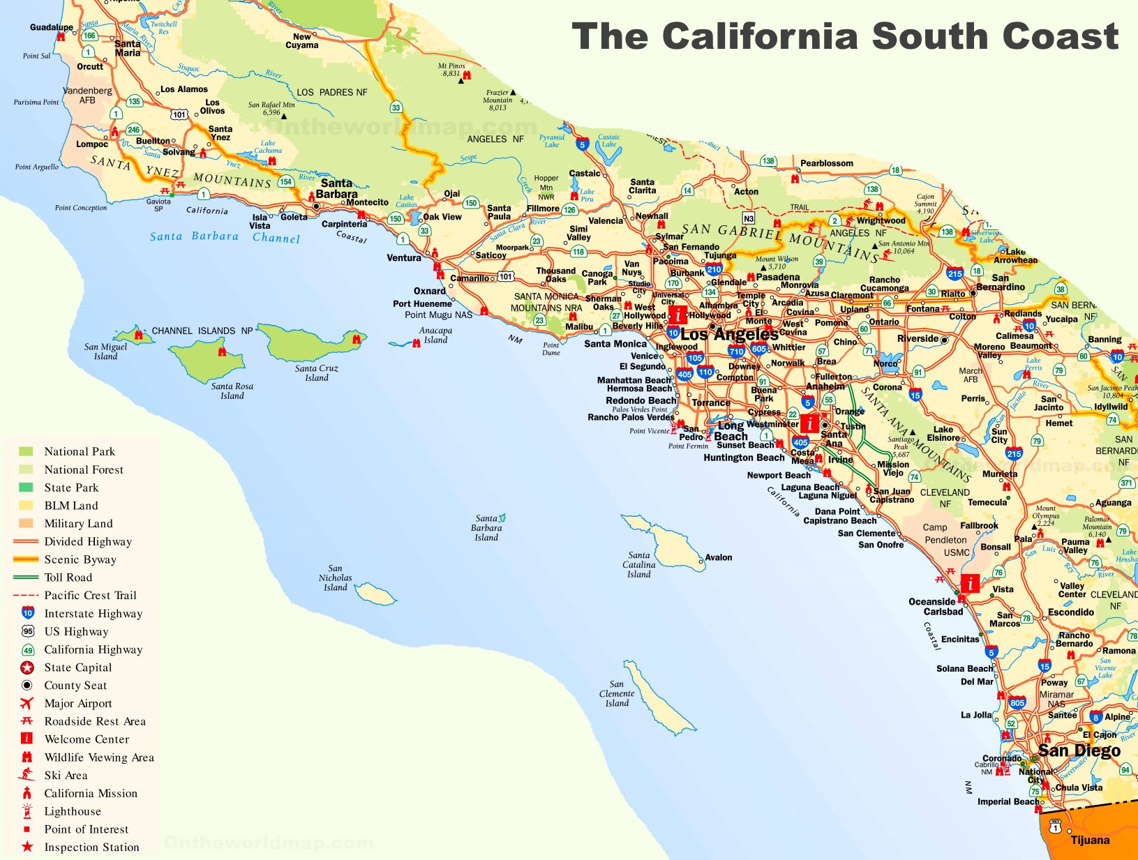 map of california coast