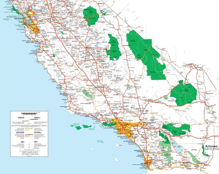 map of southern california