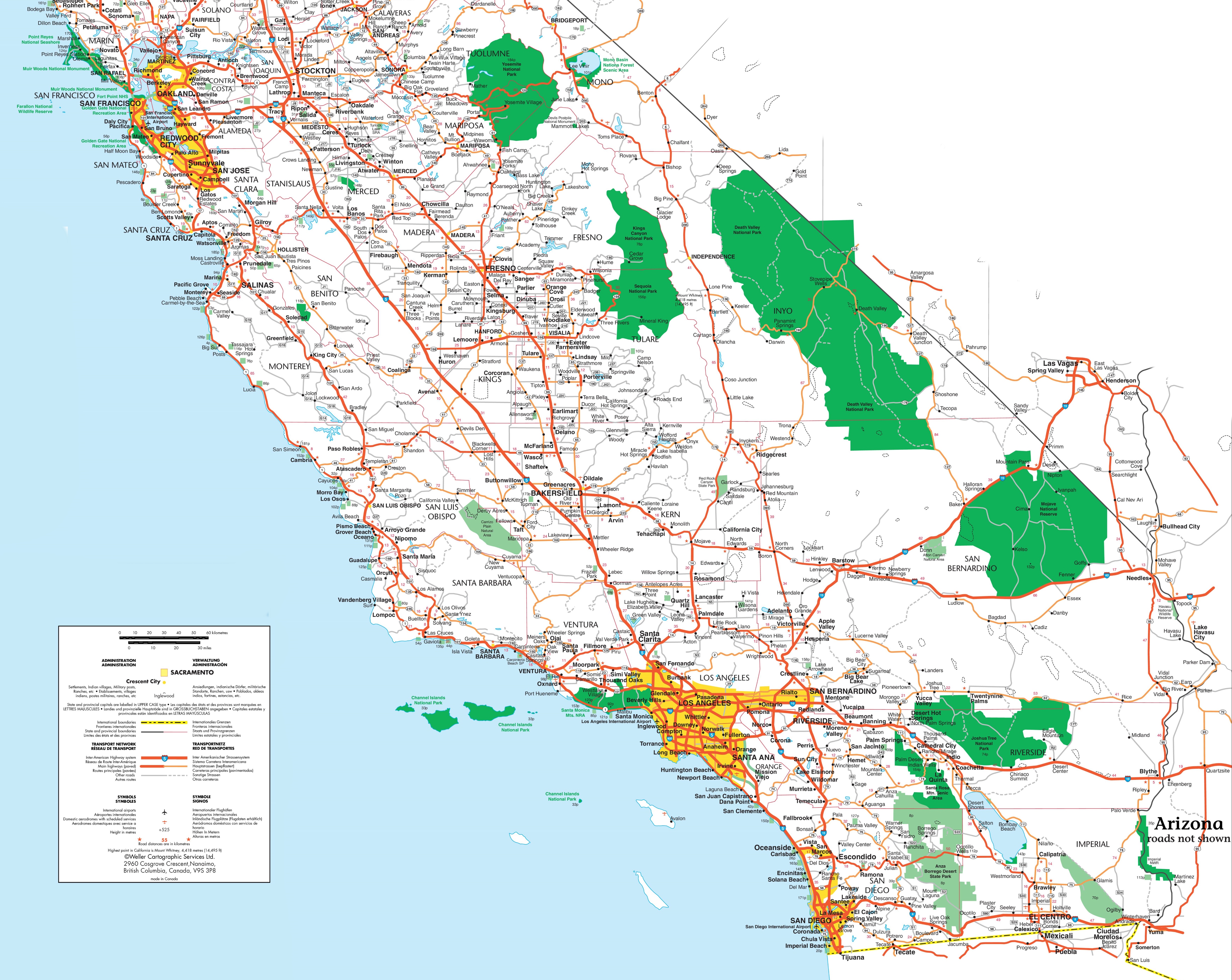 Large Map Of Southern California Printable Maps Wells Printable Map ...