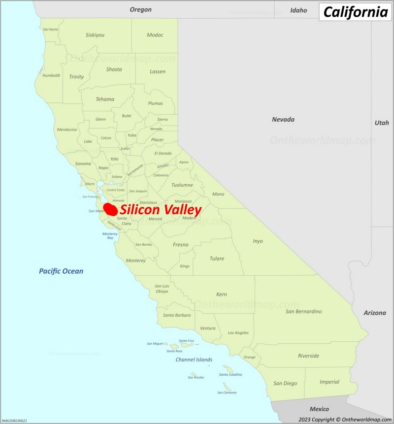 Silicon Valley Location On The California Map